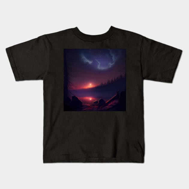 Starlit Sunset Kids T-Shirt by seantwisted